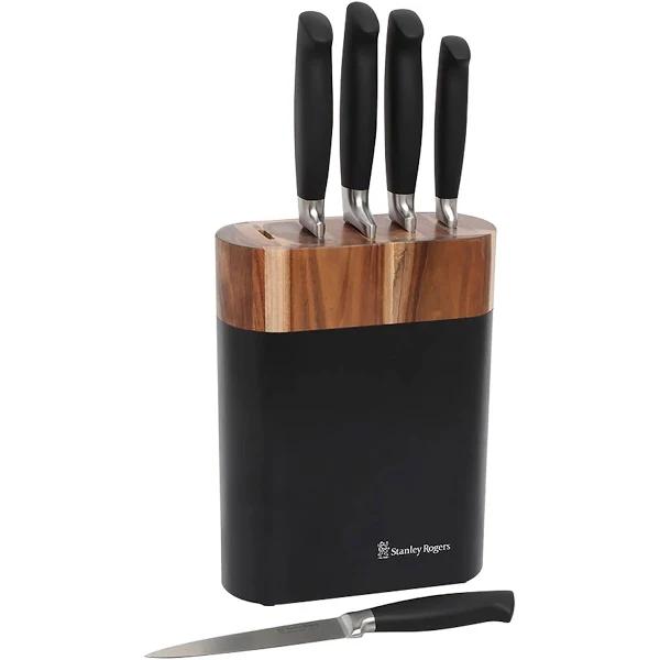 Stanley Rogers Black Oval 6 Piece Knife Block Set