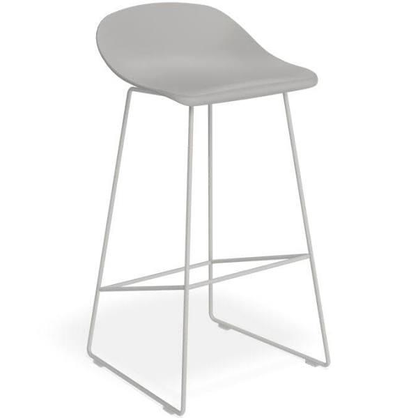 Pop Stool - Silver Grey Frame and Shell Seat - 75cm Commercial Bar Height