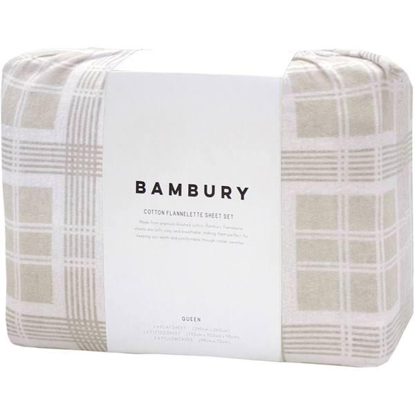 Bambury Enid Flannelette Sheet Set - Queen