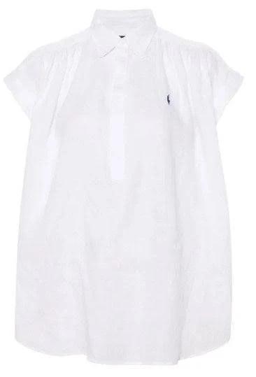 Ralph Lauren Womens Linen Popover Sleeveless Shirt White / S