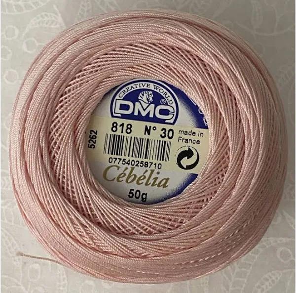 DMC Cebelia 30, #818 Baby Pink, Combed Cotton Crochet Thread 50g