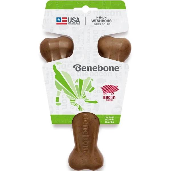 Benebone Wishbone Bacon Dog Chew Toy Medium