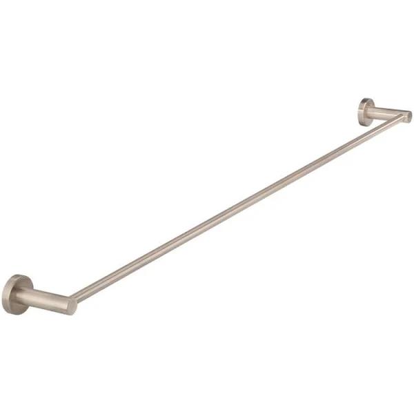 Meir Round Brass Single Towel Rail - Champagne - 600mm