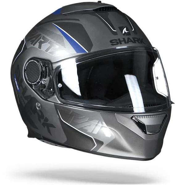 Shark Spartan Karken Helmet (Mat Grey|Blue)