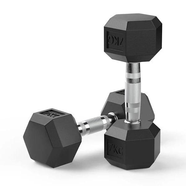 7kg Reeplex Rubber Hex Dumbbell Pair - AfterPay & zipPay Available