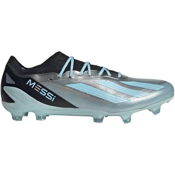 adidas-X Crazyfast Messi.1 Firm Ground Boots-Unisex-Silver Metallic / Bliss Blue / Core Black-M 13 / W 14