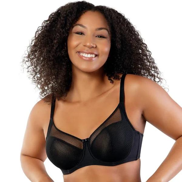 Parfait Paige Geometric Lace Unlined Wired Full Bust Bra - Black - 10DD