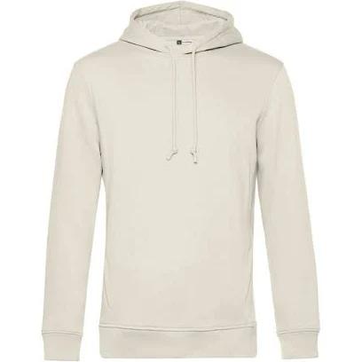 B&C Mens Organic Hooded Sweater Off White XS Cotton Polyester Mens Hoodie