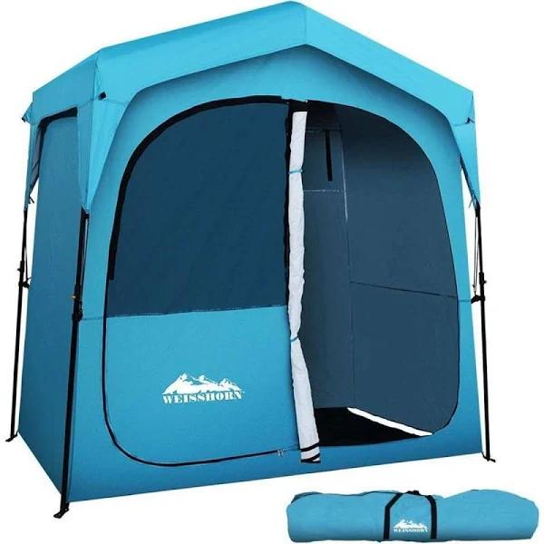 Weisshorn Pop Up Camping Shower Tent Portable Toilet Outdoor Change Room - Blue