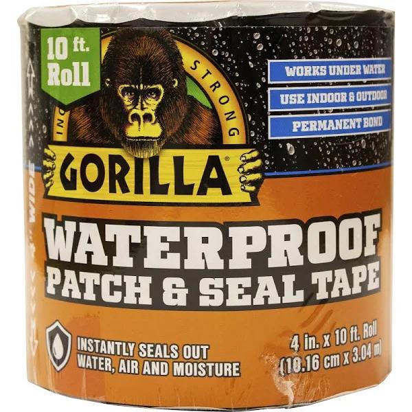 Gorilla 10 ft. L x 4 in. W Black Waterproof Patch and Seal Tape