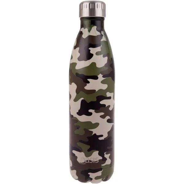 Oasis Insulated Stainless Steel Drink Bottle (750ml) Camo Green