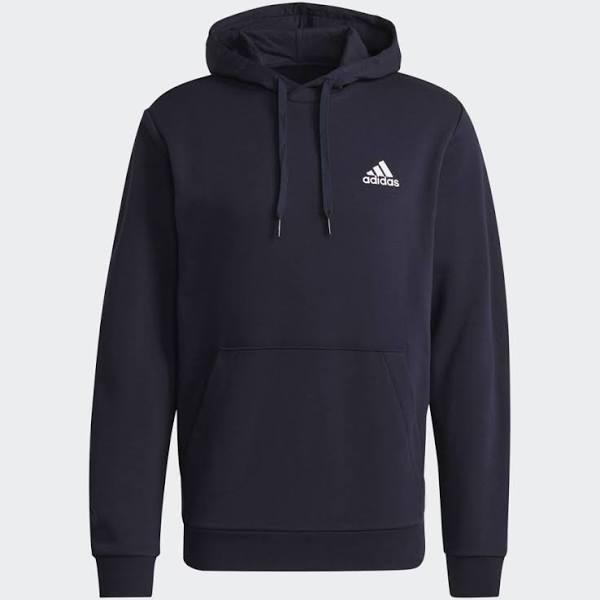 Adidas Essentials Fleece Hoodie Navy Blue White - XS