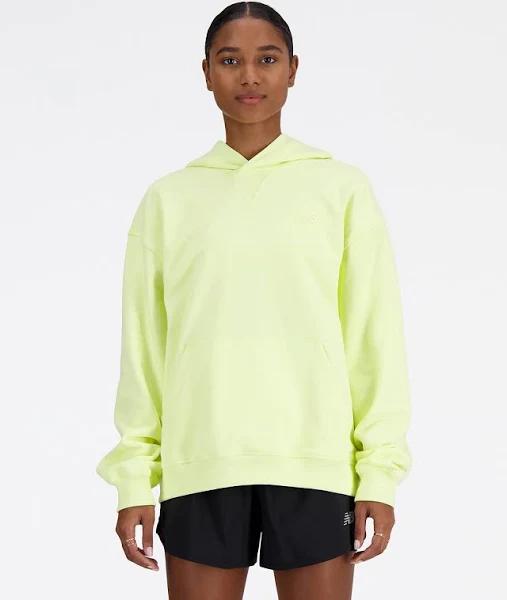 New Balance Women's Athletics French Terry Hoodie Limelight - Size M