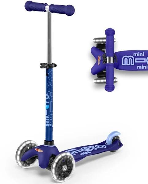 Micro Mini Deluxe Scooter, LED Navy Blue