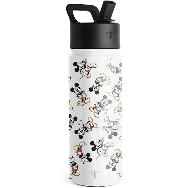 Simple Modern Disney Mickey Mouse Kids Water Bottle With Straw Lid | Reusable Insulated Stainless Steel Cup For Boys, School | Summit Collection |