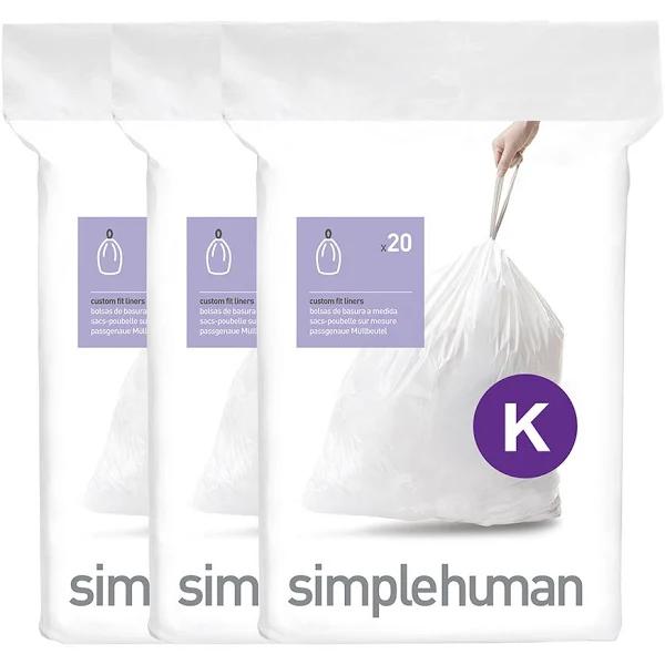 simplehuman Code K Custom Fit Liners 60pk