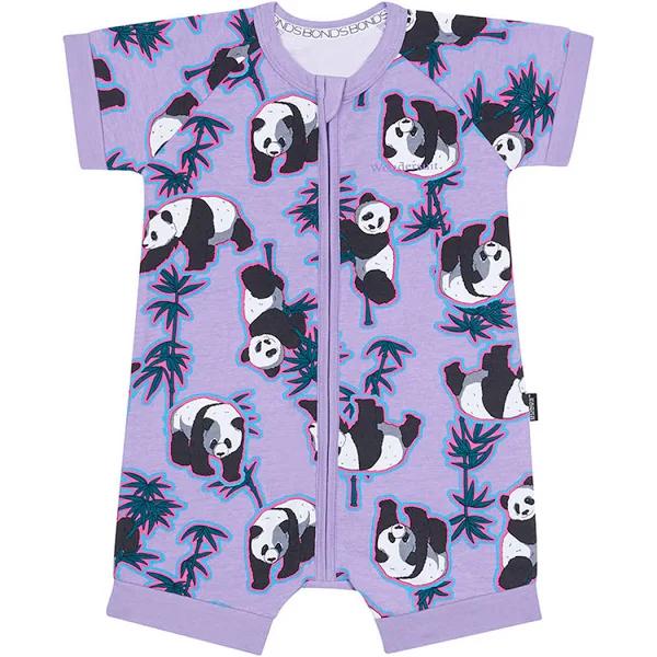 Bonds Zip Romper - Panda Sticker Cotton Lilac It