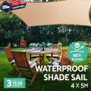 Instahut 4 x 5m Waterproof Rectangle Shade Sail Cloth - Sand Beige