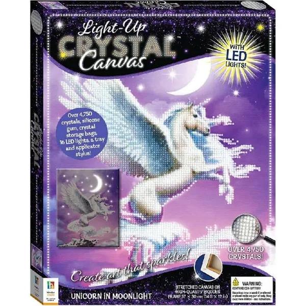 Art Maker Light-up Crystal Canvas Unicorn in Moonlight Craft Activity Kit