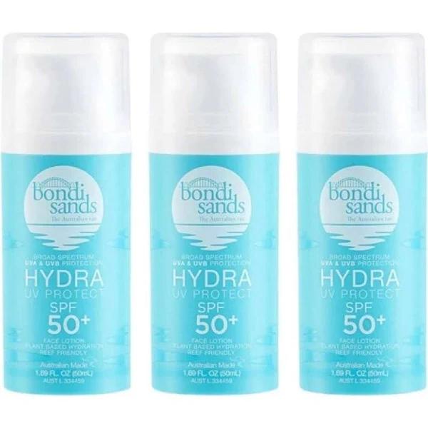 Bondi Sands Hydra UV Protect SPF 50+ Face Lotion 50ml x 3