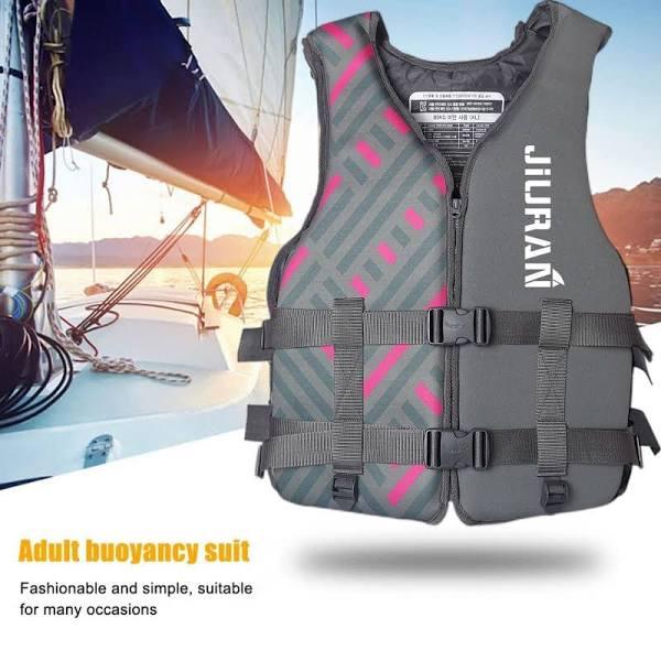 Life Jacket for Unisex Adjustable Safety Breathable Life Vest for Men Women(Grey L)