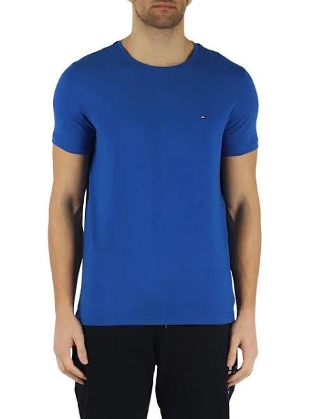 Mens Tommy Hilfiger Core Stretch Slim Fit Crew Neck T-Shirt - Blue