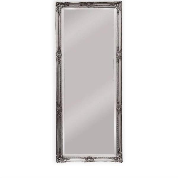 French Provincial Ornate Mirror - Antique Silver - Medium 70cm x 170cm