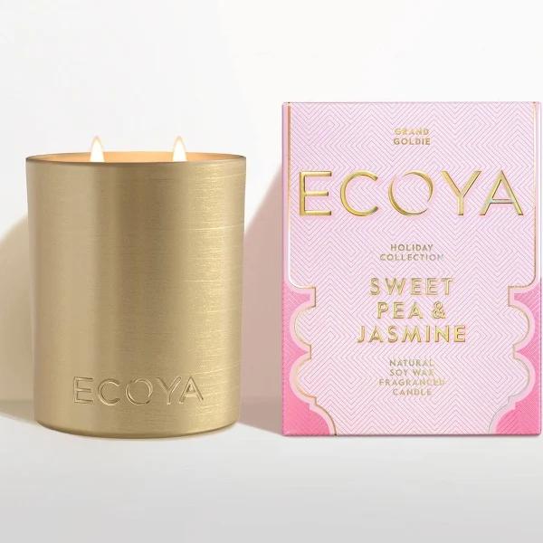 Ecoya Sweet Pea & Jasmine Grand Goldie Candle 850g