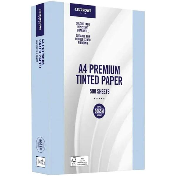 J.Burrows Premium A4 Tinted Paper Ream Blue Excellent Condition