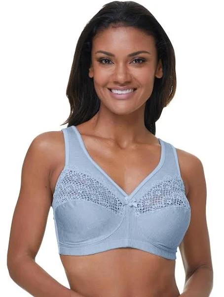 Glamorise Magiclift Moisture Control Wire-Free Bra - Light Blue - 18DD