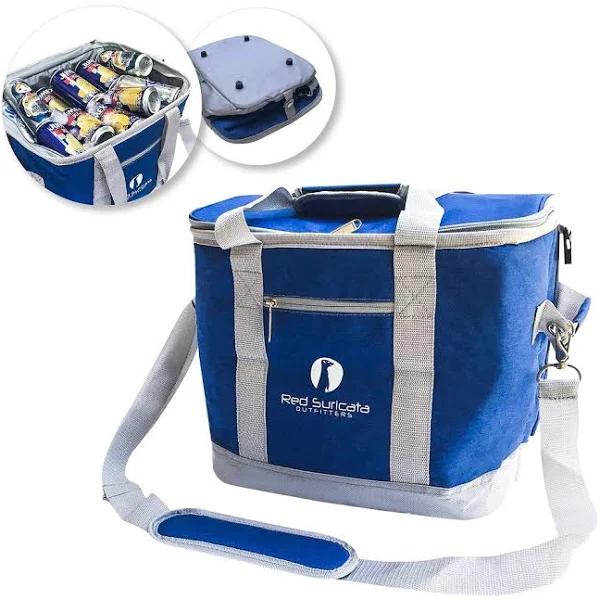 Red Suricata Large Collapsible 30L Soft Cooler Heathered blue/light Grey - AfterPay & zipPay Available