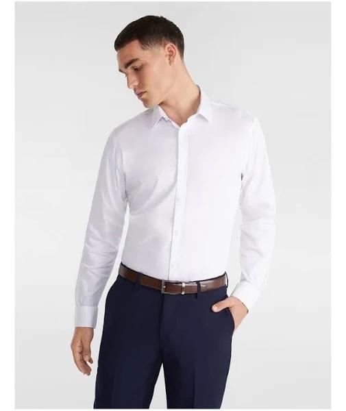 yd. - Men's White Business Shirts - Plain Stretch Slim Fit Shirt - Size One Size, XXL at The Iconic