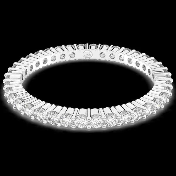 Swarovski Vittore Ring Round Cut Rhodium Plated in White 55