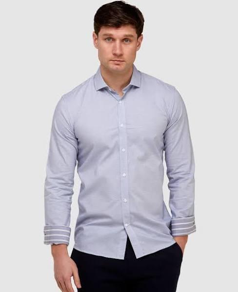 Tonal Textured Slim Fit Dress Shirt 40