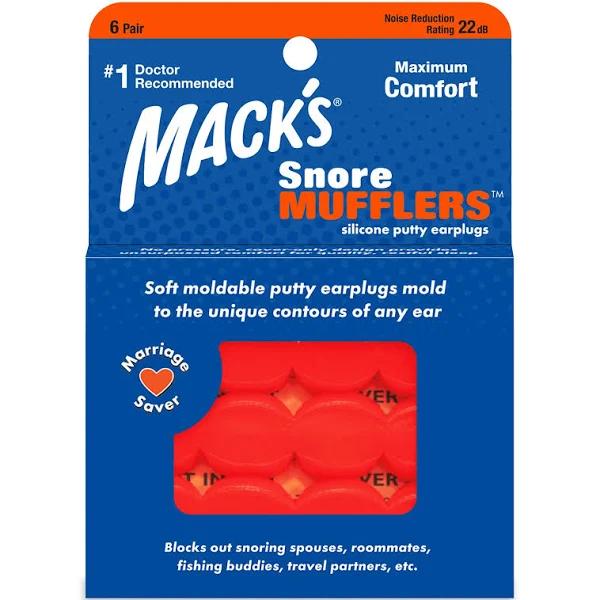 Mack's Moldable Snore Mufflers Silicone Ear Plugs