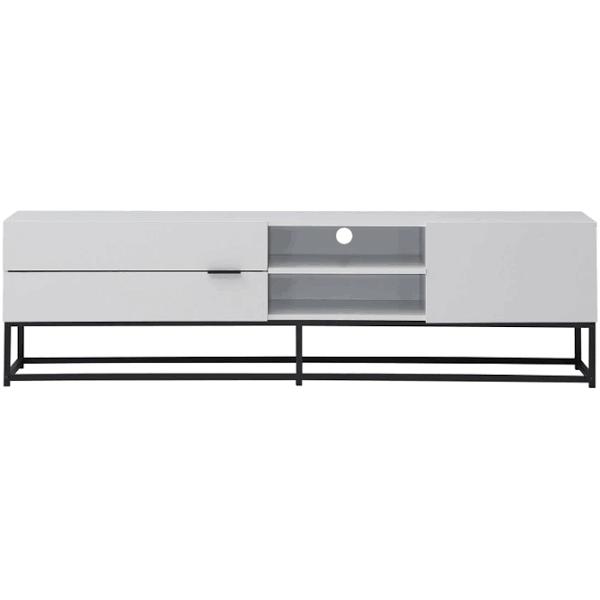 Brian Modern Entertainment Unit TV Stand 180cm w/ 1-Door 2-Drawers - White/Black