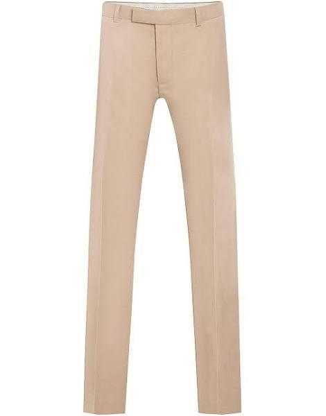 Dobell Camel Slim Fit Suit Trousers