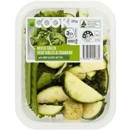 Woolworths Cook Mixed Green Vegetables & Edamame 225g