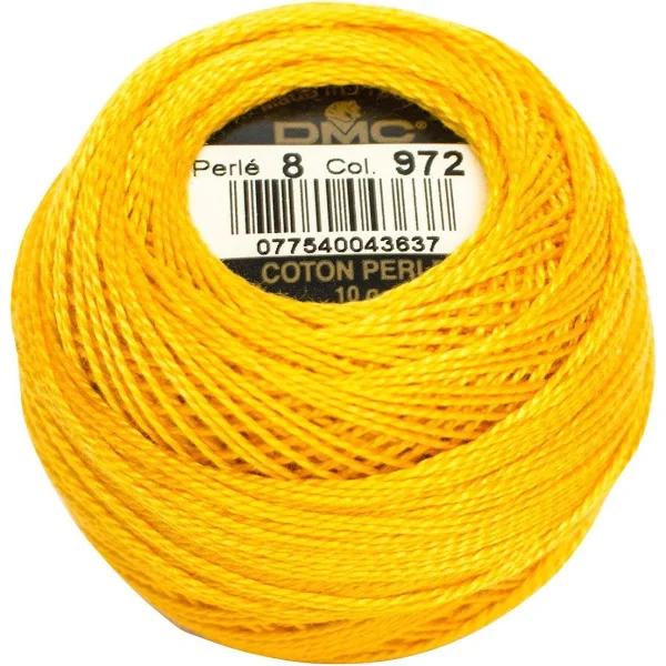 DMC Pearl Cotton Ball Size 8 87yd-Deep Canary -116 8-972