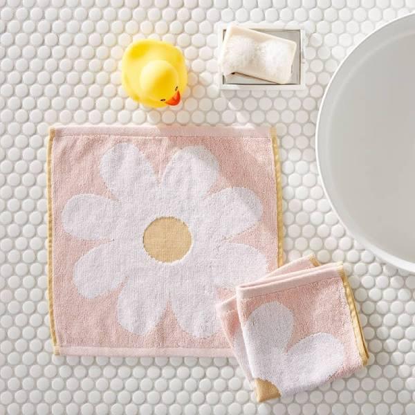 Daisy Floral Pink Face Washers Pack of 2 - Face Washer 2 Pack