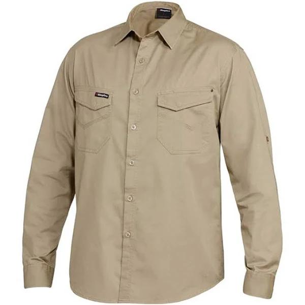 KingGee K14350 Tradies Shirt L/S Khaki S