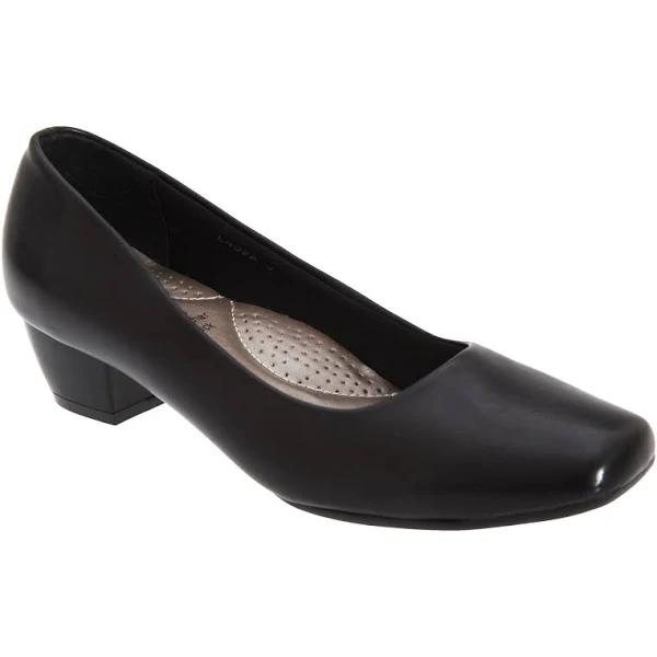 Boulevard Womens/Ladies Low Heel Plain Court Shoes Black 6 UK