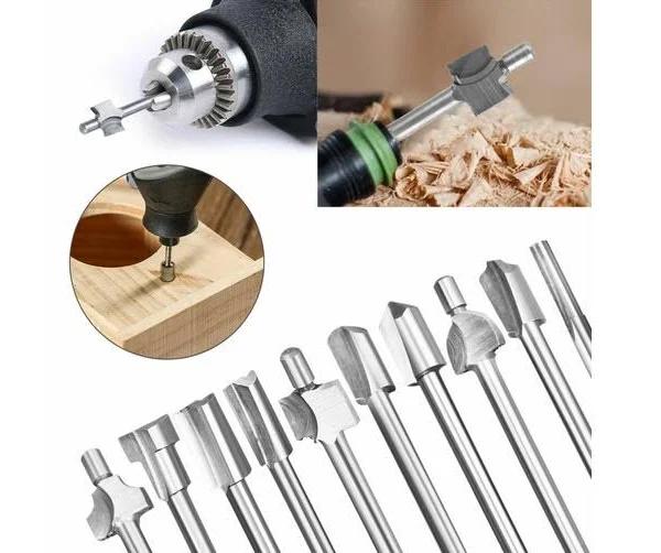 15x Rotary Multi Tool Cutting Guide Router Drill Bits Attachment Set for Dremel