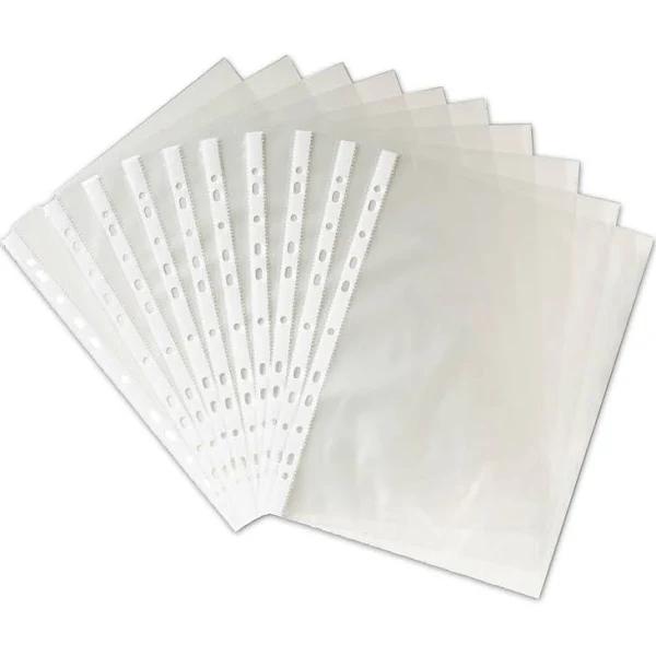 100pack A4 Sheet Protector Plastic Pockets Bulk Lot Clear Reinforced Folders