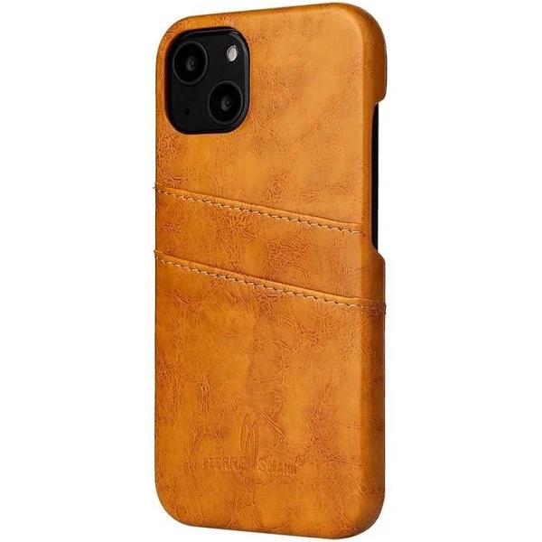 for iPhone 13 Mini Case Deluxe Leather Wallet Back Shell Slim Cover Yellow - AfterPay & zipPay Available