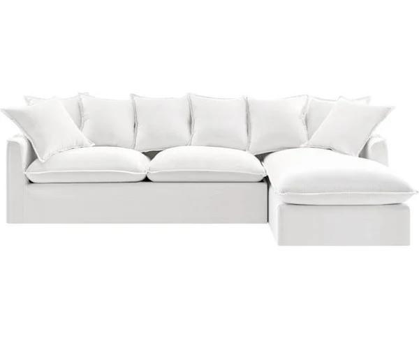 Brosa Palermo 3 Seater Modular Sofabed with Right Chaise (White)