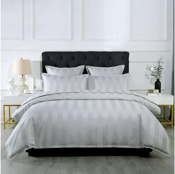 Bespoke 1200TC Quilt Cover Set Silver [Size: Queen Bed]