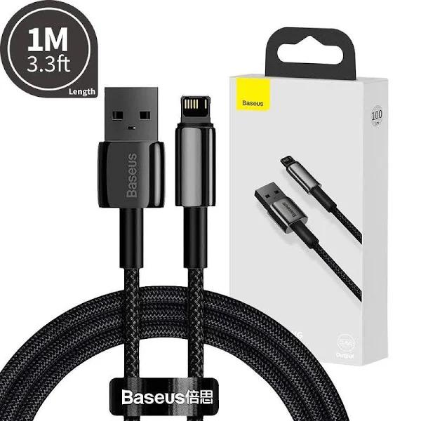 Baseus Tungsten Gold Fast Charging Data Cable USB-A to iPhone, iPad 1Meter - AfterPay & zipPay Available