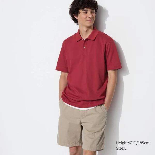 Uniqlo Airism Cotton Pique Polo Shirt - Red Size XXS