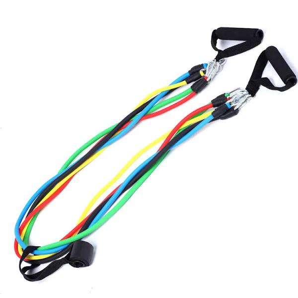 Zen Flex Fitness Heavy Duty Resistance Band Set - Multicoloured- 124x1.5x1.5cm